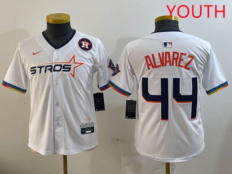 Youth Houston Astros 44 Alvarez White Fourth generation Joint Name 2025 Nike MLB Jersey style 6